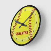 Softball-Fan Runde Wanduhr (Winkel)
