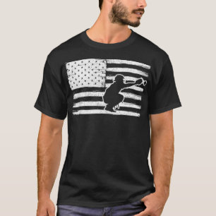 Softball-Fänger Softball USA Abgenutzt Amerikanis T-Shirt