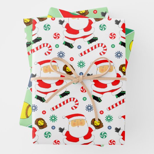 Softball-Feiertags-Geschenkverpackungspapier Geschenkpapier Set (Beispiel)