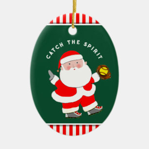 Softball-Feiertagsgeschenk Keramik Ornament