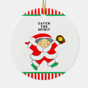 Softball-Feiertagsgeschenk Keramik Ornament