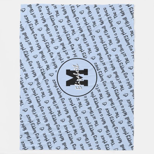 Softball Feld mein glücklicher Platz hellblau JEDE Fleecedecke (Vorderseite)