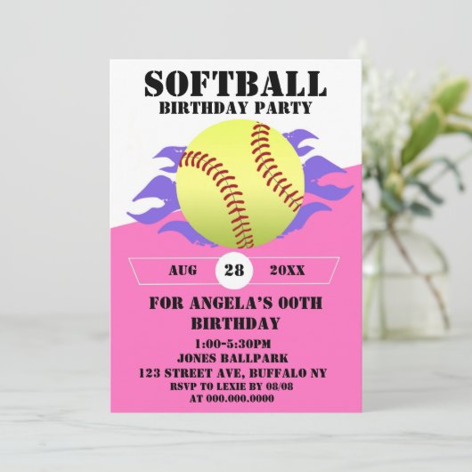 Softball Fire Birthday Party (Stehend Vorderseite)