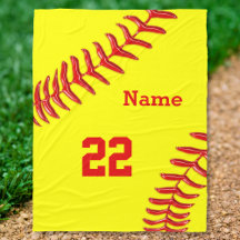 Softball Fleece Decken mit NAME und NUMMER