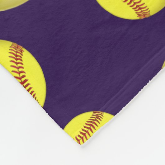 Softball-Fleecethrow-Decken, Ihre FARBEN, TEXT Fleecedecke (Ecke)