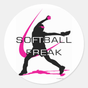 Softball Freak - Pitcher Runder Aufkleber
