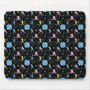 Softball für Mädchen - Spielerinnen mit Sternen Mousepad