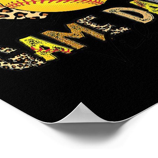 Softball Game Day Vibes Leopard Software Mama Game Poster (Ecke)