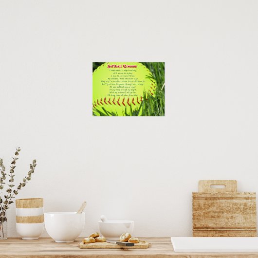 Softball-Gedicht Poster (Küche)