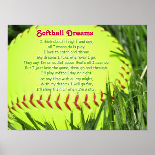 Softball-Gedicht Poster