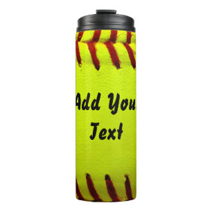 Softball Gelbe Softball-Mannschaftstrainer Thermosbecher