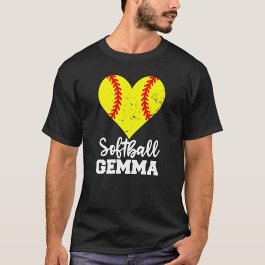 Softball Gemma Softball Heart Grandma Gemma T-Shirt (Vorderseite)
