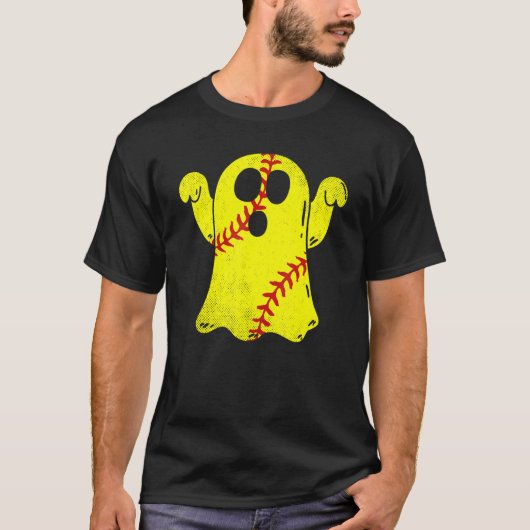 Softball Ghost Softball Lover Halloween-Kostüm T-Shirt (Vorderseite)