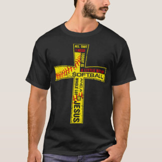 Softball Girl Christlich Cross Faith I Need Softba T-Shirt