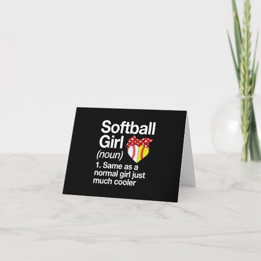 Softball Girl Definition Sassy Sports Dankeskarte (Vorderseite)