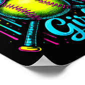 Softball Girl Drip Funny Softball Player Poster (Ecke)