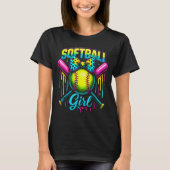 Softball Girl Drip Funny Softball Player T-Shirt (Vorderseite)