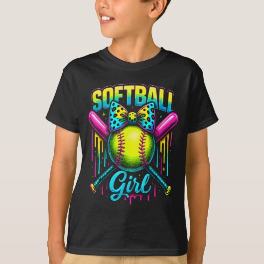 Softball Girl Drip Funny Softball Player T-Shirt (Vorderseite)