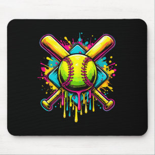 Softball Girl Ice Cream Softball Tropfen Mousepad
