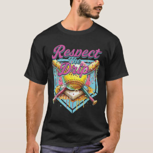 Softball Girl Ice Cream Softball Tropfen Youth Res T-Shirt