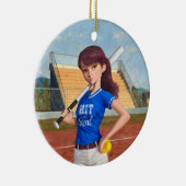 Softball Girl Keramik Ornament (Rechts)