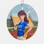 Softball Girl Keramik Ornament (Links)