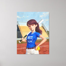 Softball Girl Leinwanddruck