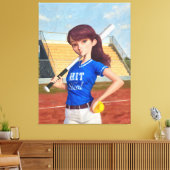 Softball Girl Leinwanddruck (Insitu (Wohnzimmer))