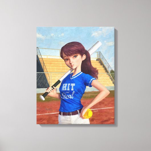 Softball Girl Leinwanddruck (Vorderseite)