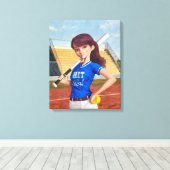 Softball Girl Leinwanddruck (Insitu (Holzboden))