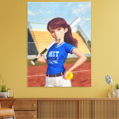Softball Girl Leinwanddruck (Insitu (Wohnzimmer))