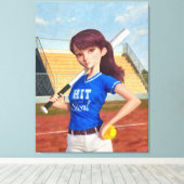 Softball Girl Leinwanddruck (Insitu (Holzboden))