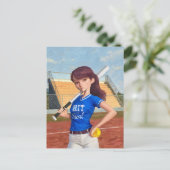 Softball Girl Postkarte (Stehend Vorderseite)