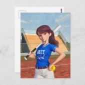 Softball Girl Postkarte (Vorne/Hinten)