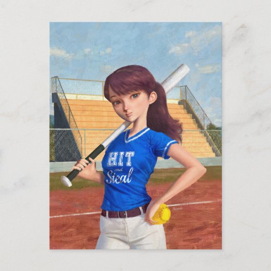 Softball Girl Postkarte (Vorderseite)