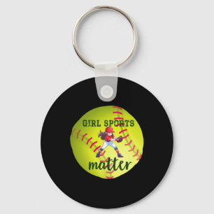 Softball; Girl Sports Sticker Schlüsselanhänger