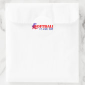 Softball.. Girl Thang Runder Aufkleber (Tasche)