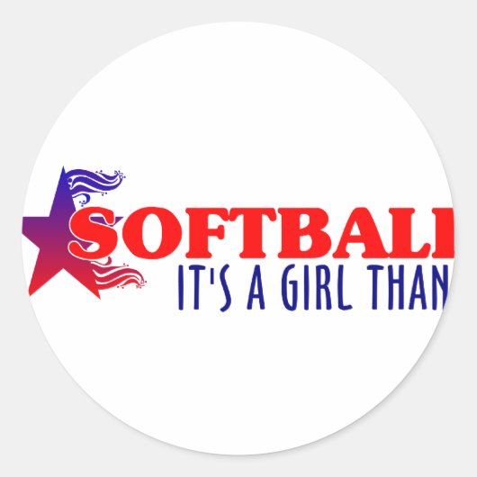 Softball.. Girl Thang Runder Aufkleber (Vorderseite)