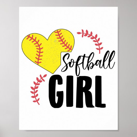 Softball Girl | Trainer Team Sport Geschenk Idee Poster (Vorne)