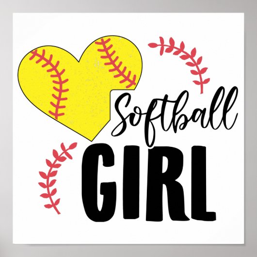 Softball Girl | Trainer Team Sport Geschenk Idee Poster (Vorne)
