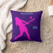 Softball Girls Lila Sparkle Kissen (Decke)