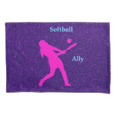 Softball Girls Lila Sparkle Pillowcase Kissenbezug (Vorderseite)