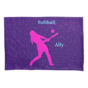 Softball Girls Lila Sparkle Pillowcase Kissenbezug