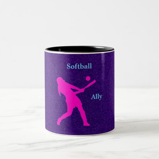 Softball Girls Lila Sparkle Tasse (Mittel)