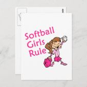 Softball-Girls-Regel Postkarte (Vorne/Hinten)