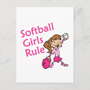 Softball-Girls-Regel Postkarte
