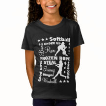 Softball Girls Sportterminoligy Worte Typografie