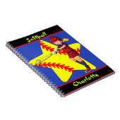Softball Girls Star Batter Swing Personalisiert Notizblock (Rechte Seite)