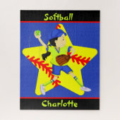 Softball Girls Star Pitcher Personalisiert Puzzle (Vertikal)