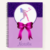 Softball-Glitzer und Boom-Notebook Notizblock (Vorderseite)